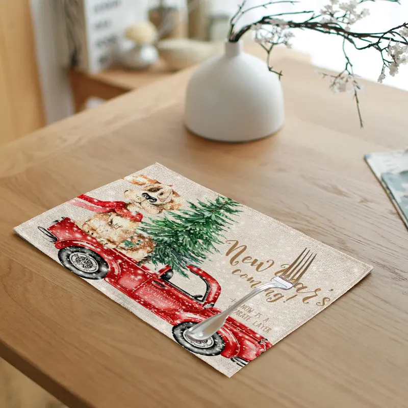 Улыбка Happy Christmas мука ткань 43*32 см автомобиль носки со снеговиком Рождественская елка подарки теплый стиль льняная домашняя Скатерть украшения