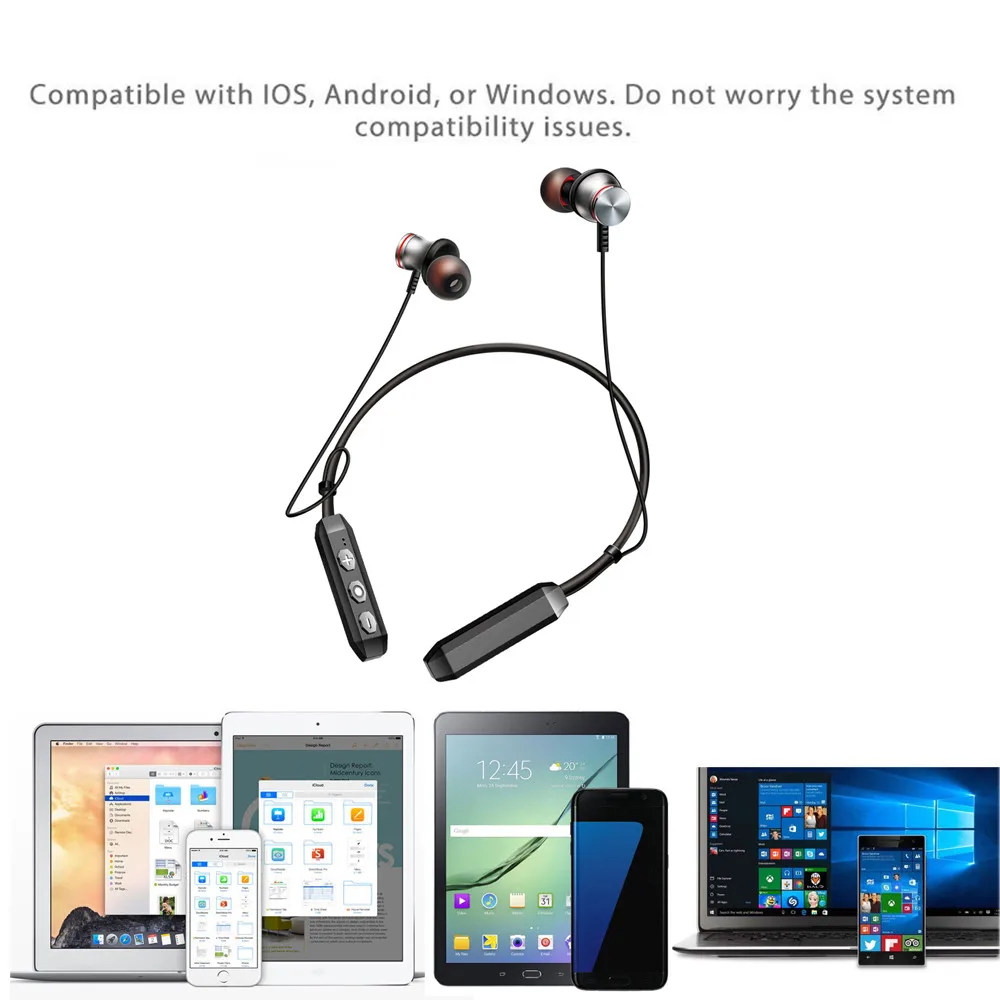 Беспроводная гарнитура VOBERRY Bluetooth 4,2 CVC6.0 технология шумоподавления IPX Водонепроницаемая технология HD микрофон