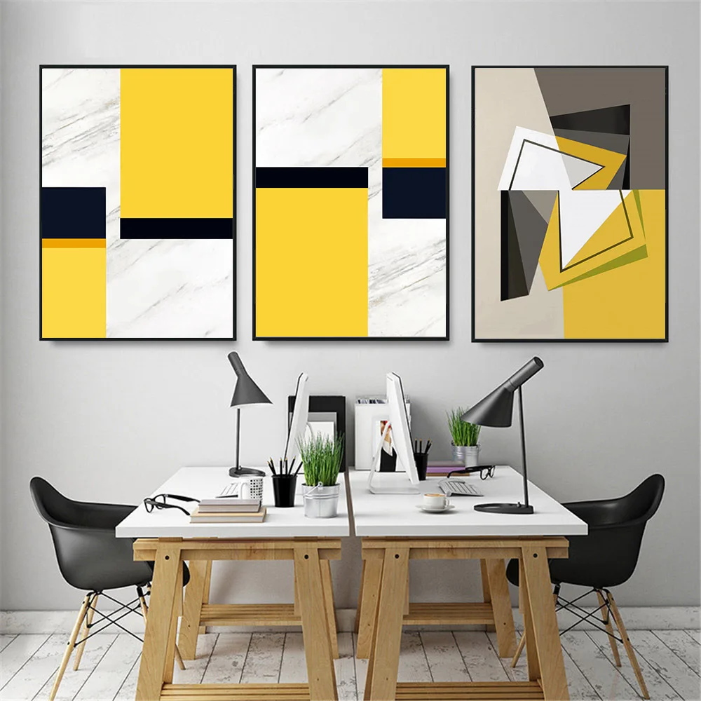 3 шт./компл. скандинавские абстрактные желтые геометрические декоративные