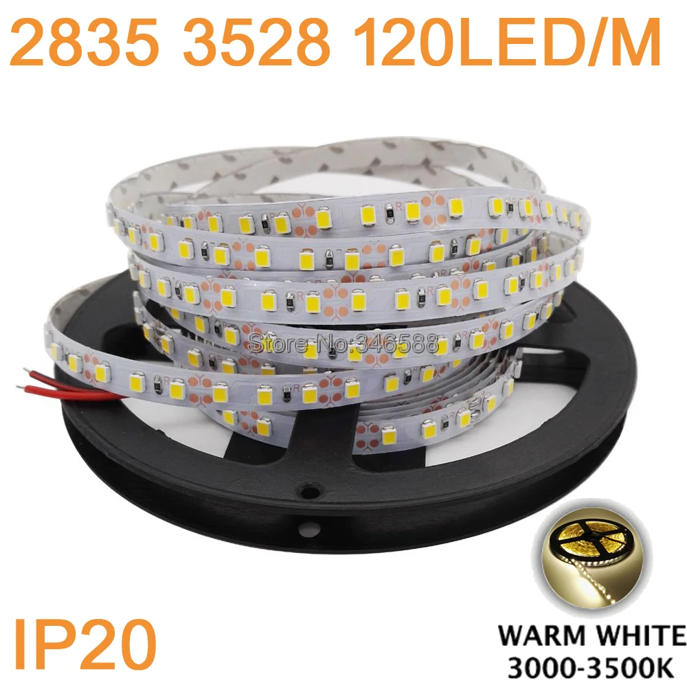 5 м/лот IP20 водопроницаемая Светодиодная лента 3528 2835 SMD 600 светильник та 120
