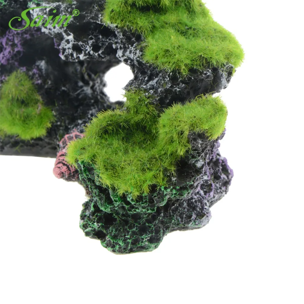 Saim декорирования аквариума Смола горный вид мох коралловых рифов скала скрыть