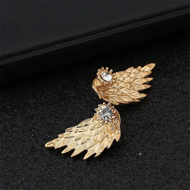 FUNIQUE Women Charm Vintage Rhinestone Alloy Stud Earrings For Jewelry Gift 2018 Angel Wings Ear | Украшения и аксессуары