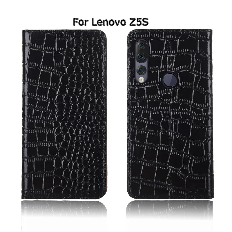 Для карт и узором «крокодиловая кожа» чехол для телефона чехол для lenovo Z5 Z5S/Z5 Pro GT из натуральной яловой кожи флип-чехол для телефона сумка