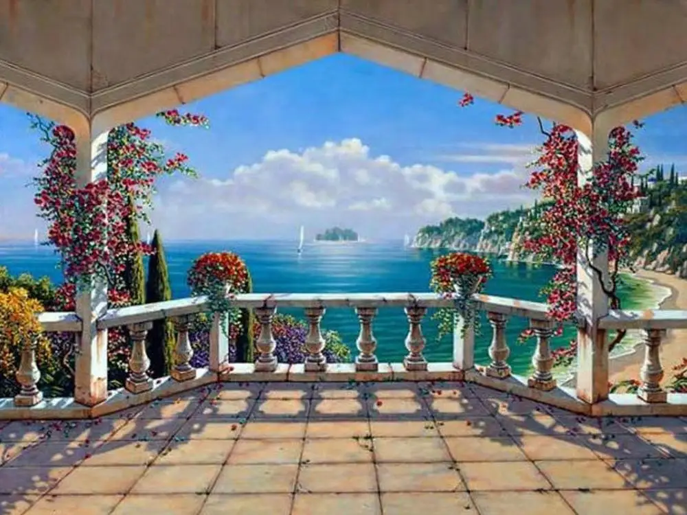 R1302E Алмазная вышивка 5D DIY алмазная живопись наборы для вышивки крестом вышивка морской пейзаж Стразы картина мозаика картина R1302 - Цвет: R1302E