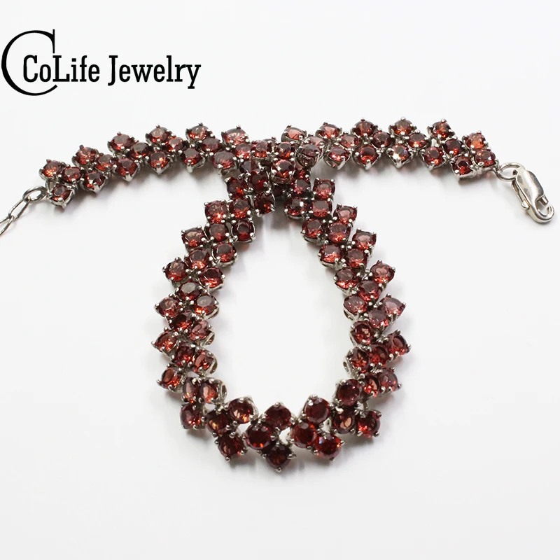 Роскошный натуральный гранатовый браслет 102 шт. ослепляющий с гранатом из