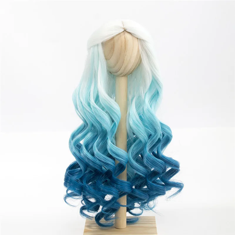 1001RT4811RT4537 BJD/SD парик для кукол волосы термостойкие провода длинные вьющиеся белый розовый синий зеленый Ombre парики для 1/3 1/4 куклы - Цвет: 1001RT4811RT4537
