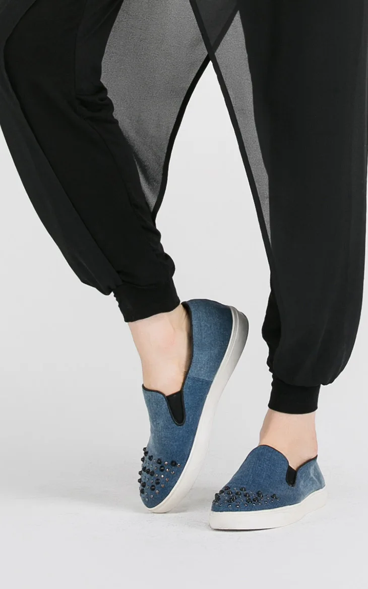 Женские шифоновые шаровары ZADORIN черные свободные брюки бохо палаццо большого