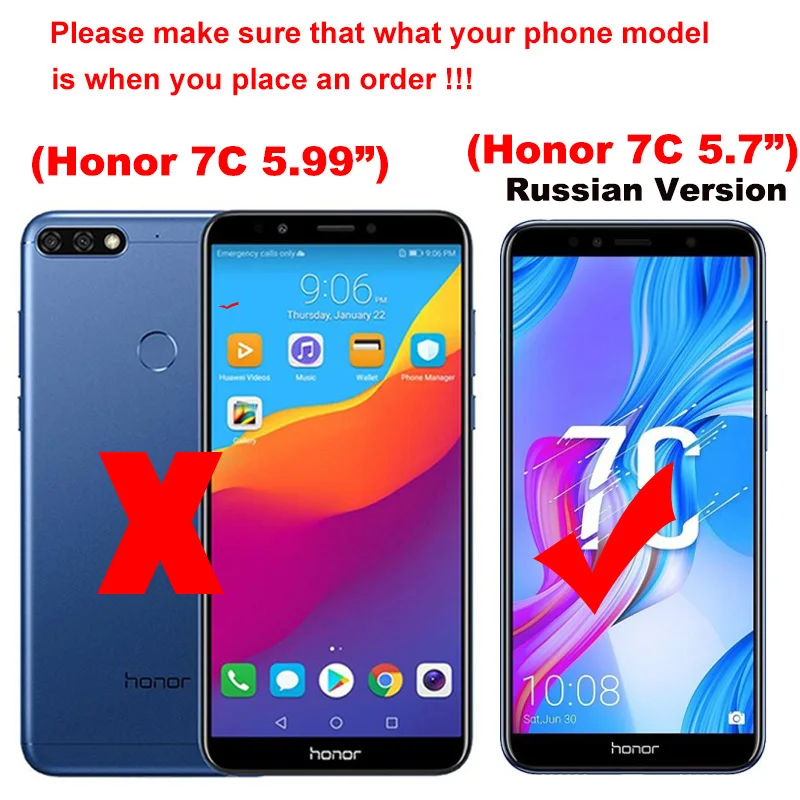Чехол honor 7C для Huawei Honor чехол с откидной крышкой из искусственной кожи 7 C AUM L41