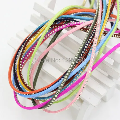 Модный плоский корейский бархатный шнур 3 мм со стразами для ожерелья аксессуары