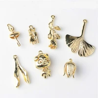 10 pcslot gold alloy earrings pendent ornaments jewelry accessories diy enamel hanging buttons for earrings choker necklaces