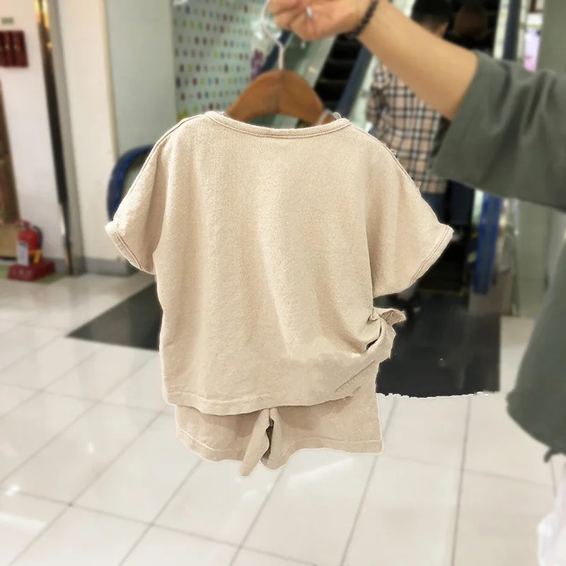 Комплект одежды для маленьких мальчиков и девочек 2 шт. футболка шорты из хлопка