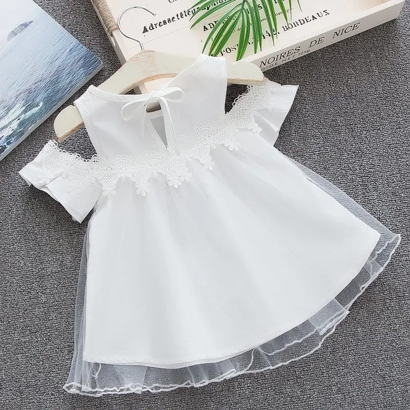 Платье для девочек 2018 Детские платья с кружевами без бретелек Летние Платья