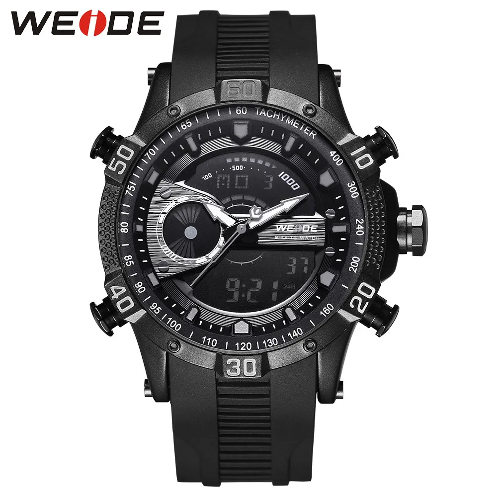 Кофе WEIDE люксовый бренд спортивные мужские цифровые move Мужские t Автоматическая Дата хронограф повторитель сигнала тревоги Календарь нержавеющая сталь Ремешок кварцевые часы - Цвет: Кофе