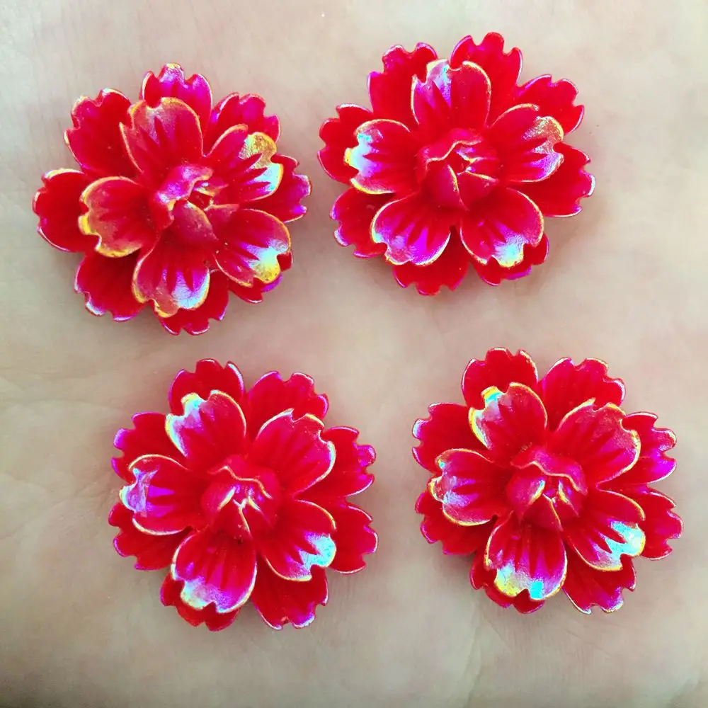 Новые Свадебные пуговицы с плоским основанием цветочный камень AB 12 шт. 25 мм