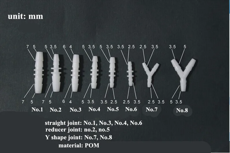10 шт./партия силиконовый шланг соединение POM прямой шарнир редуктор Юнион тройник