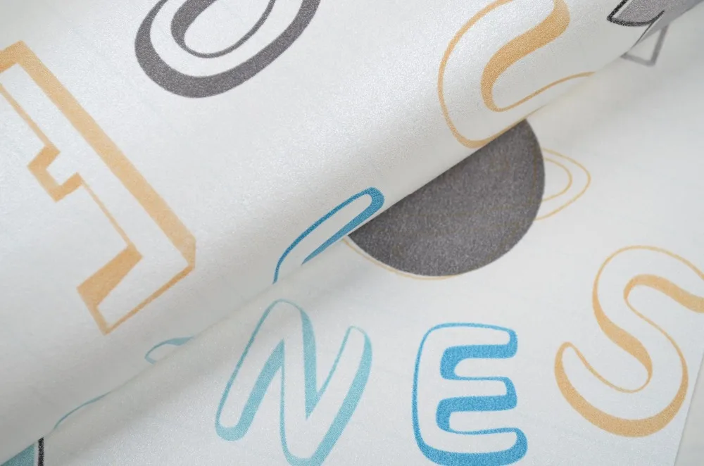 Цветные обои с буквенным принтом для девочек и мальчиков детская комната 30x20