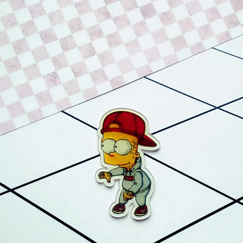 Акриловая брошь мультфильм японское аниме Cool Simpson 1 шт. броши для рюкзака