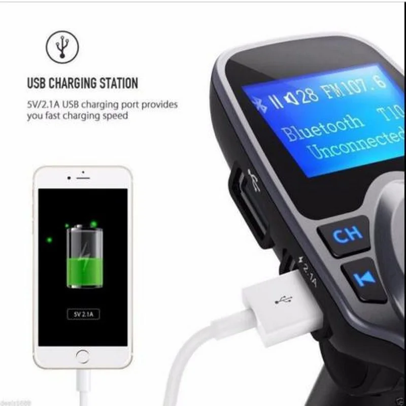 Автомобильный FM трансмиттер с двумя USB портами Bluetooth 3 5 мм|MP3-плеер для авто| |