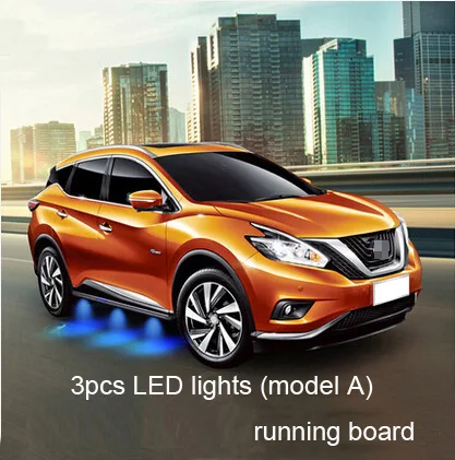 Новейший Светодиодный индикатор для бега для Nissan Murano-, синий светильник, роскошный дизайн, качество ISO9001, нагрузка 300 кг - Название цвета: model A 3 LED light