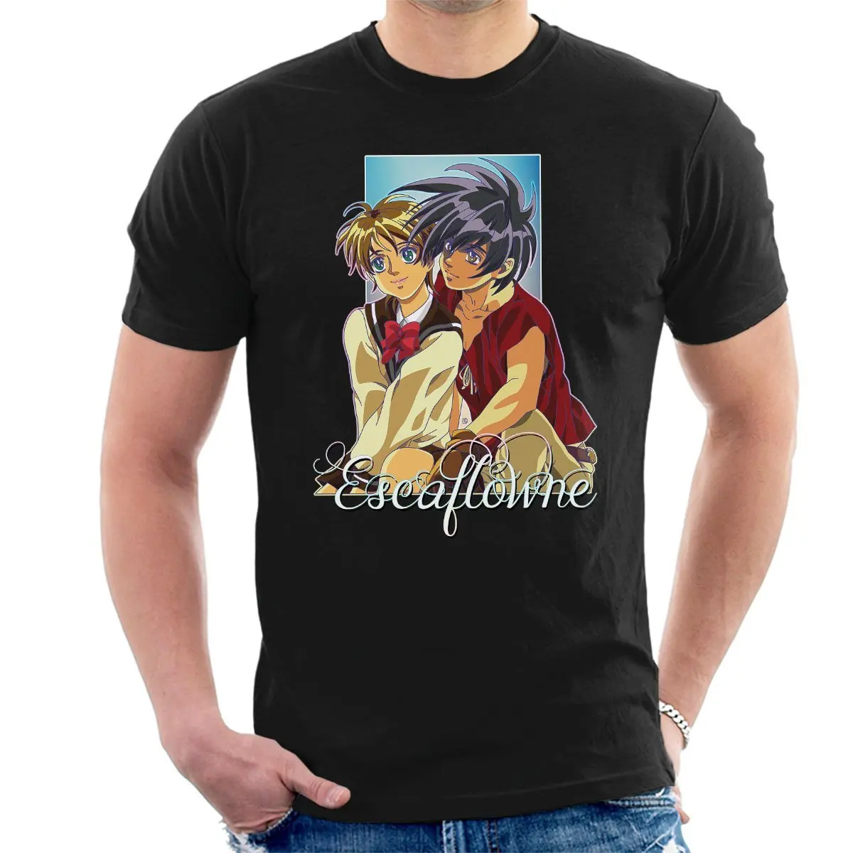 Летняя футболка Ван Fanel и Хитоми видение Escaflowne Для мужчин футболка|Мужские