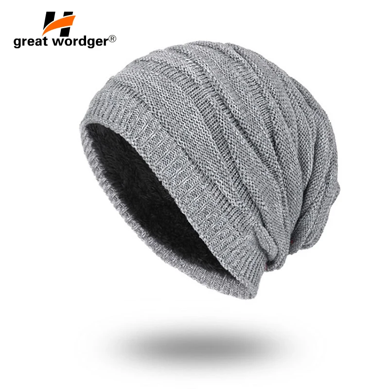 

Winter Windproof Warm Hiking Caps Men Wool Thermal Fleece Knitted Beanies Ski Bike Motorcycle Warmer Helmet Hat