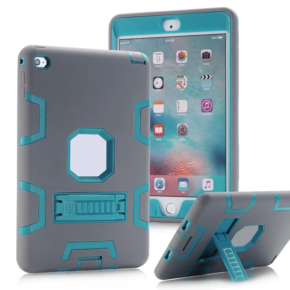 Чехол для iPad Mini 4 двухслойный Гибридный защитный чехол подставка ударопрочный