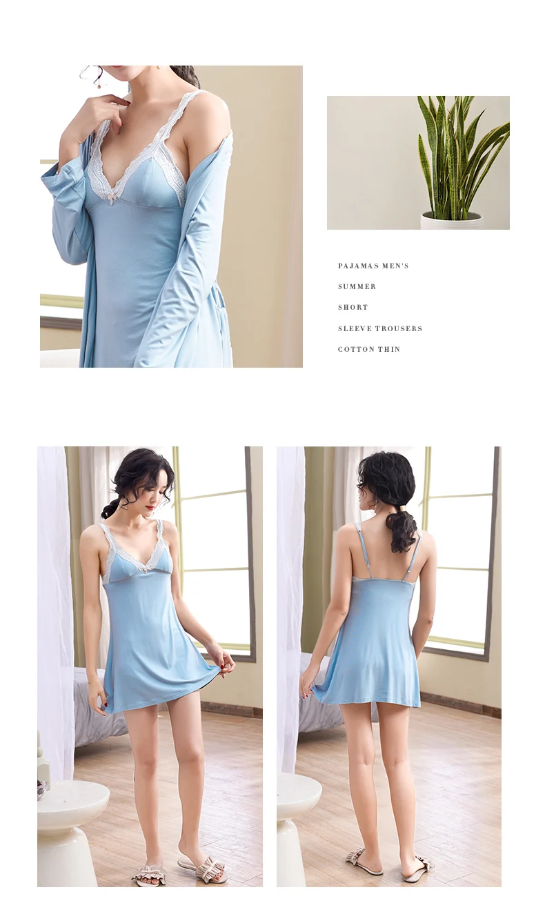 Bata De Mujer, хлопковый Халат, набор,, модное белье, халат, треугольная чашка, кружевная отделка, женские халаты, одежда для сна, розовый, XXXL, кимоно, халат, набор