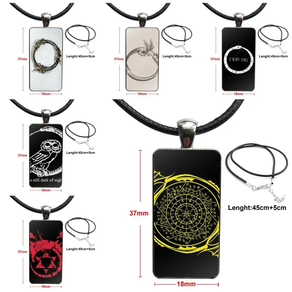 Для женщин детей Ouroboros змеиный дракон модное стекло кабошон ожерелье с подвеской