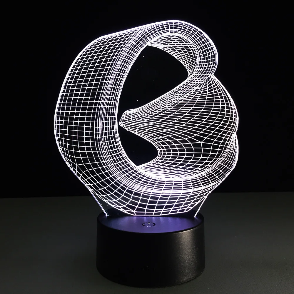 Акриловый 7 видов цветов меняющий абстрактный 3D ночник креативный дистанционный