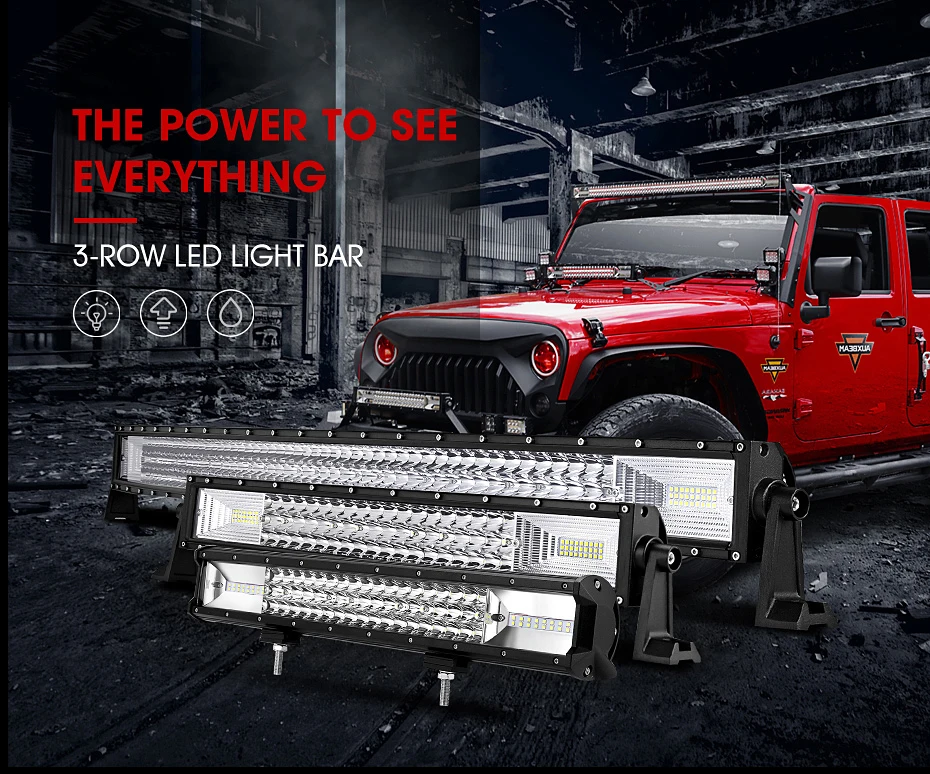 LYC 22&quot 34&quot 42&quot Curved LED Light Bar 50&quot Combo Beam Triple Row Led Work for Car SUV ATV RV PickUp Truck Offroad |