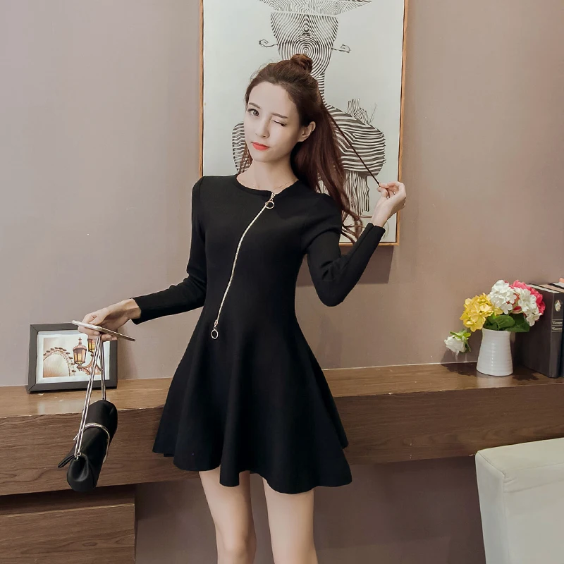 Лидер продаж Стильное женское эластичное трикотажное платье Осень-зима новинка