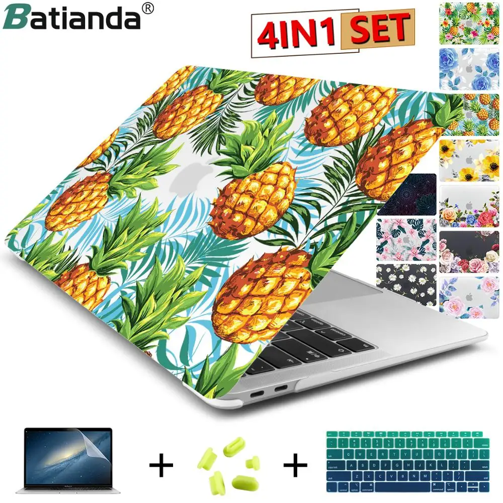 Роскошные 3D Цветочный Печать Жесткий матовый чехол для Macbook Pro retina возрастом 11 12 13