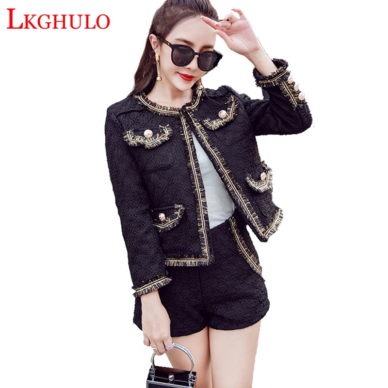 2018 женские комплекты с шортами осень зима Европейский женский шерстяной