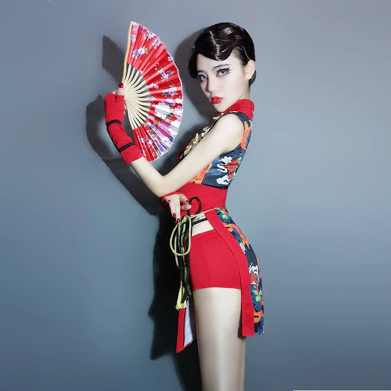 Женские костюмы для косплея певица Ретро стиль ведущий танцор Cheongsam Bar DJ