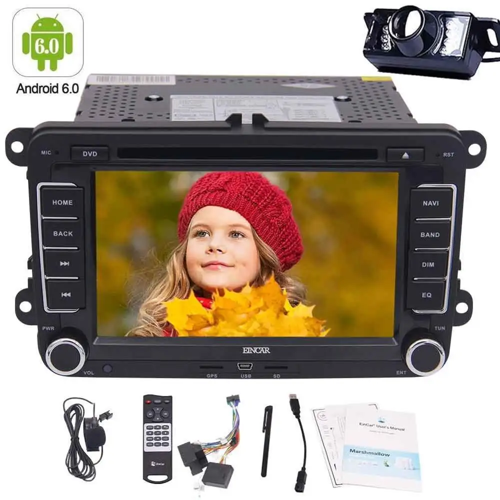 Android 6 0 четырехъядерный двойной Din автомобильный Стерео Авторадио dvd плеер gps Nav 4G/3g