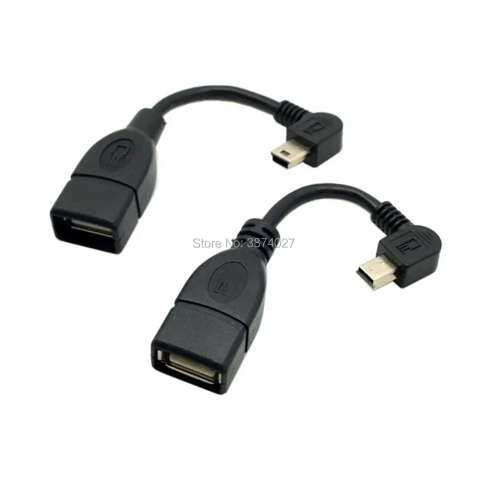 1 шт. прямоугольный 90 градусов Угловой USB Mini 5Pin к A/F OTG Хост-кабель в автомобиле подключение U диск