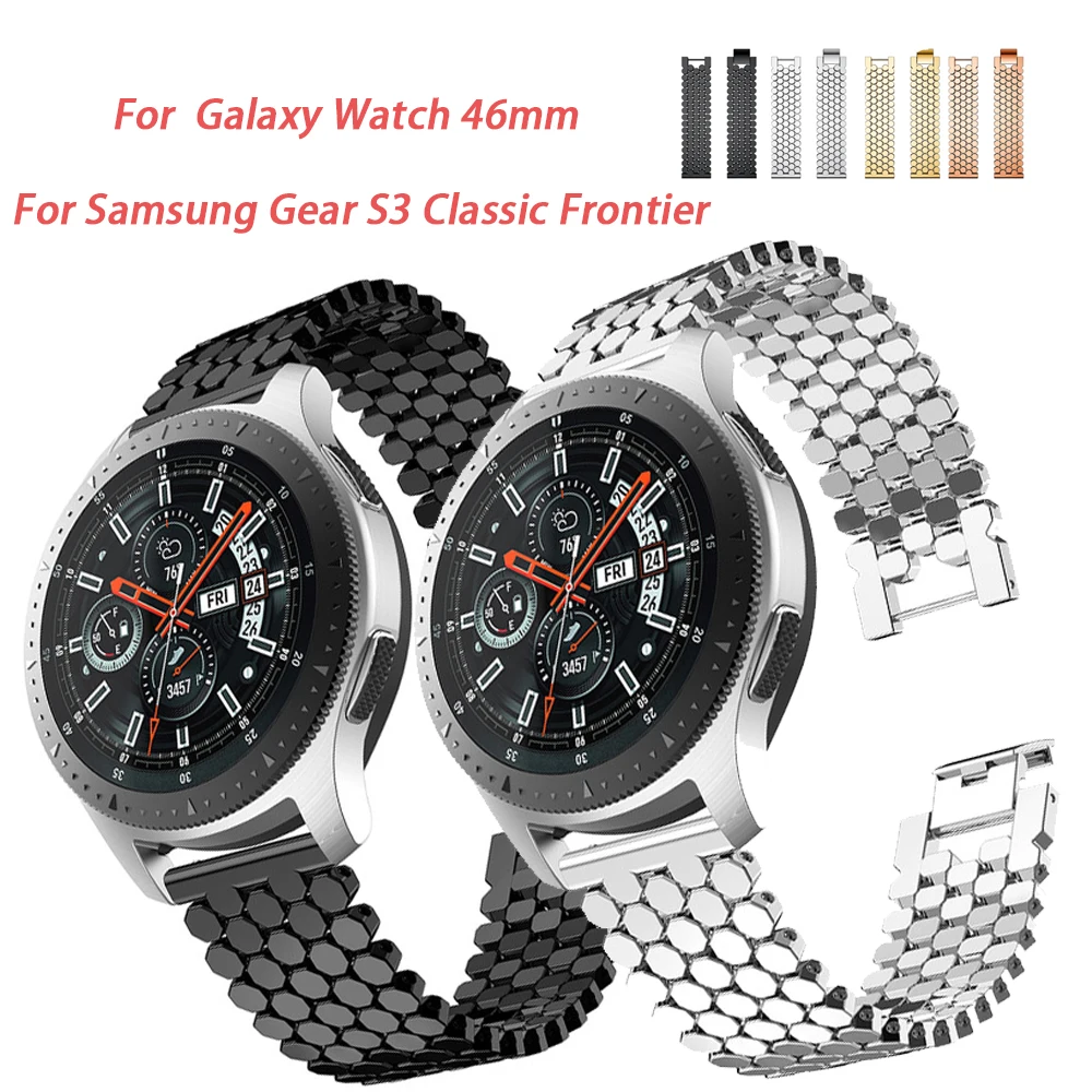 

22mm Stainless Steel Watch band For Samsung Galaxy 46mm Gear S3 Classic Frontier band Band Bracelet Link Strap