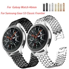 Ремешок из нержавеющей стали для Samsung Galaxy 46 мм Gear S3 Classic Frontier, браслет для наручных часов, звеньевой браслет, 22 мм