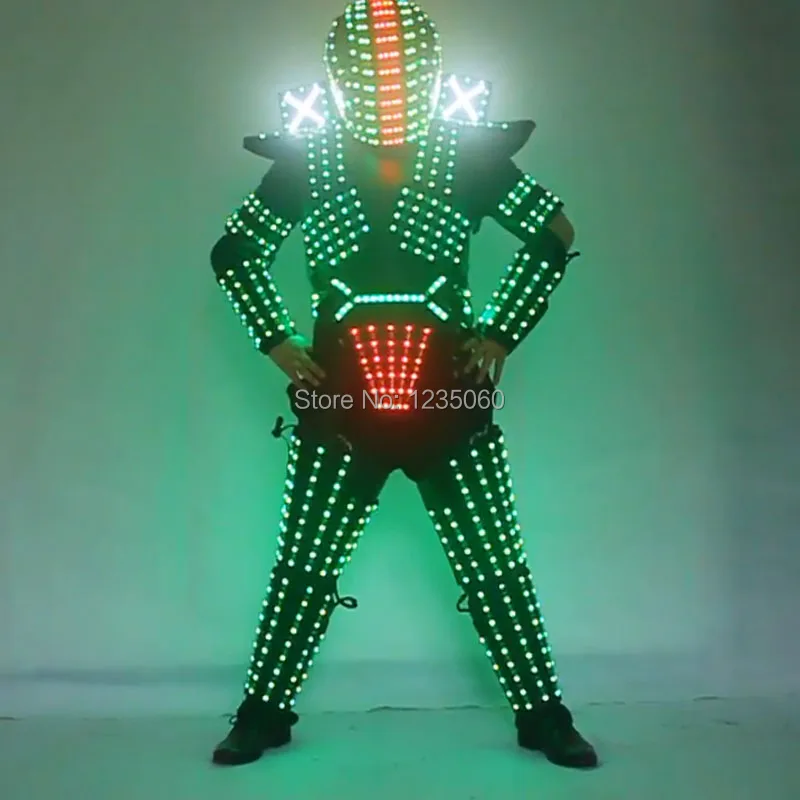 Цветная (RGB) Цвет СИД растет робот костюм для мужчин со светодиодной подсветкой