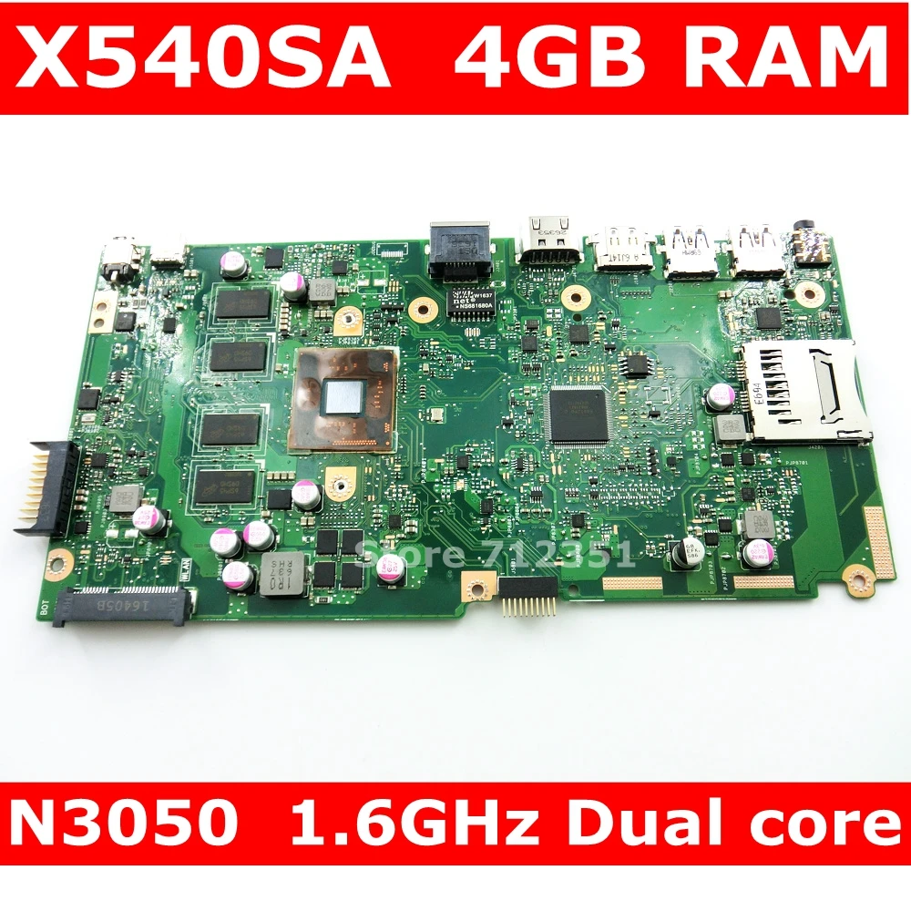 X540SA MB._ 4G/N3050 двухъядерная материнская плата 90NB0B30 R00010 для ASUS X540S F540S ноутбука 100%