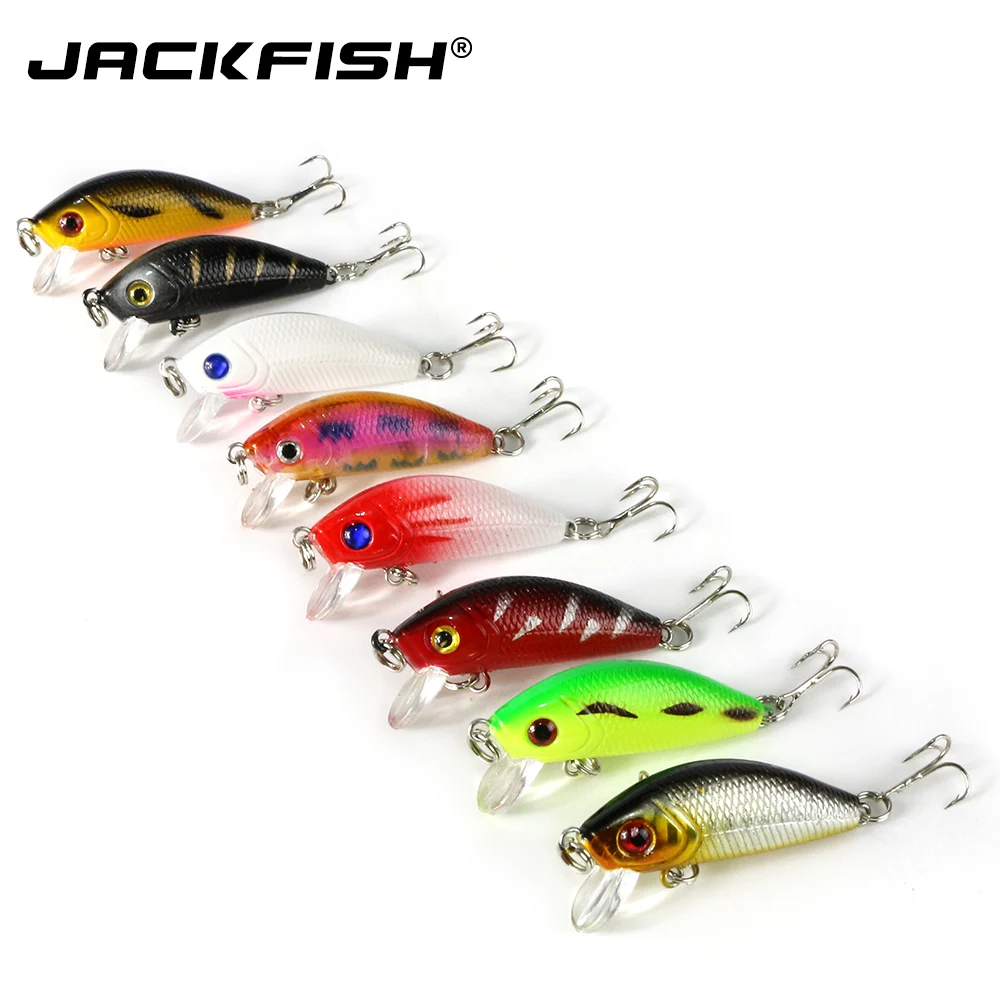 JACKFISH жесткая приманка для рыбной ловли приманки в виде гольяна с 3D глазами 8