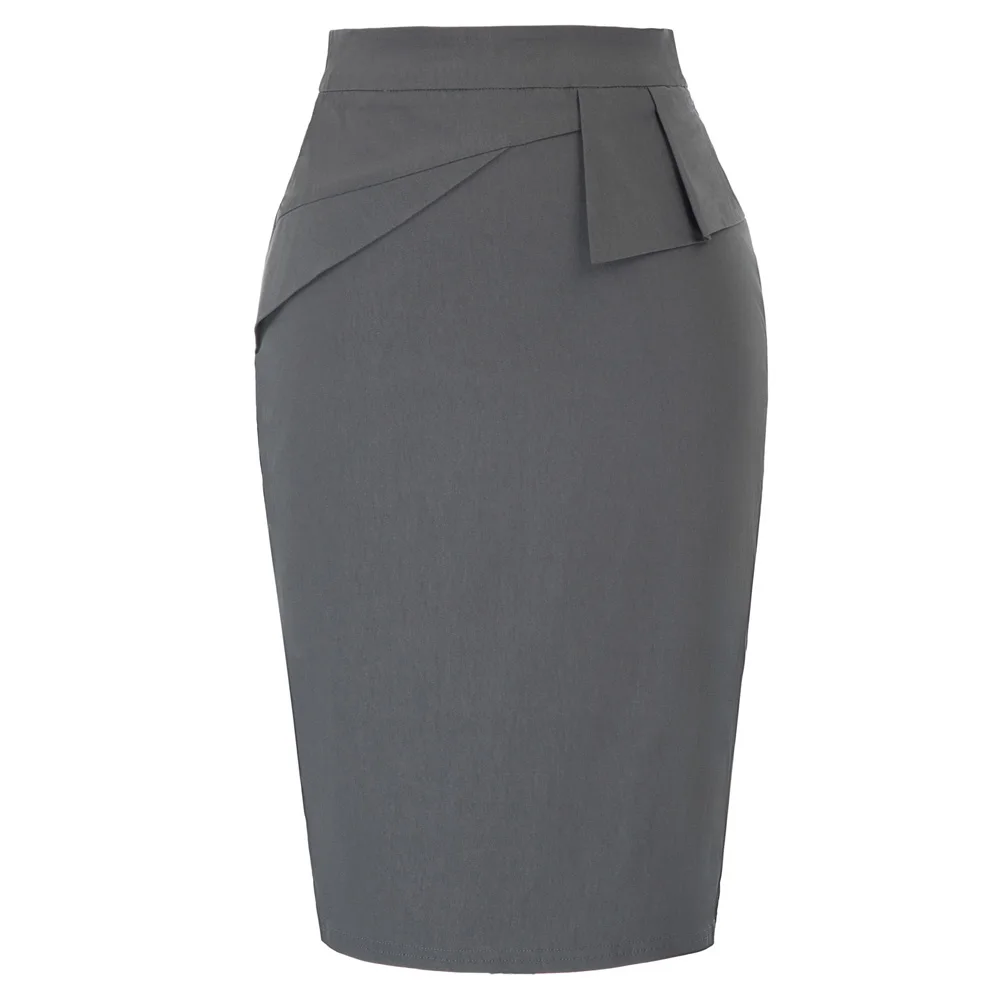 Вечерние юбки бизнес Твердые женские карандаш с высокой талией облегающее бедра