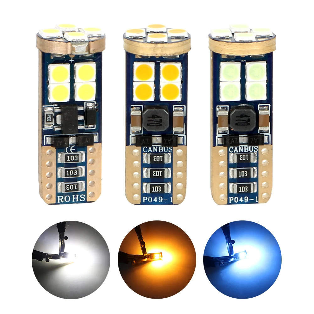 LEEPEE AC/DC 12V 3030 12 светодиодов SMD Клин лампа Canbus автомобиля светодиодный лампы T10 194 W5W супер яркий авто Интерьер