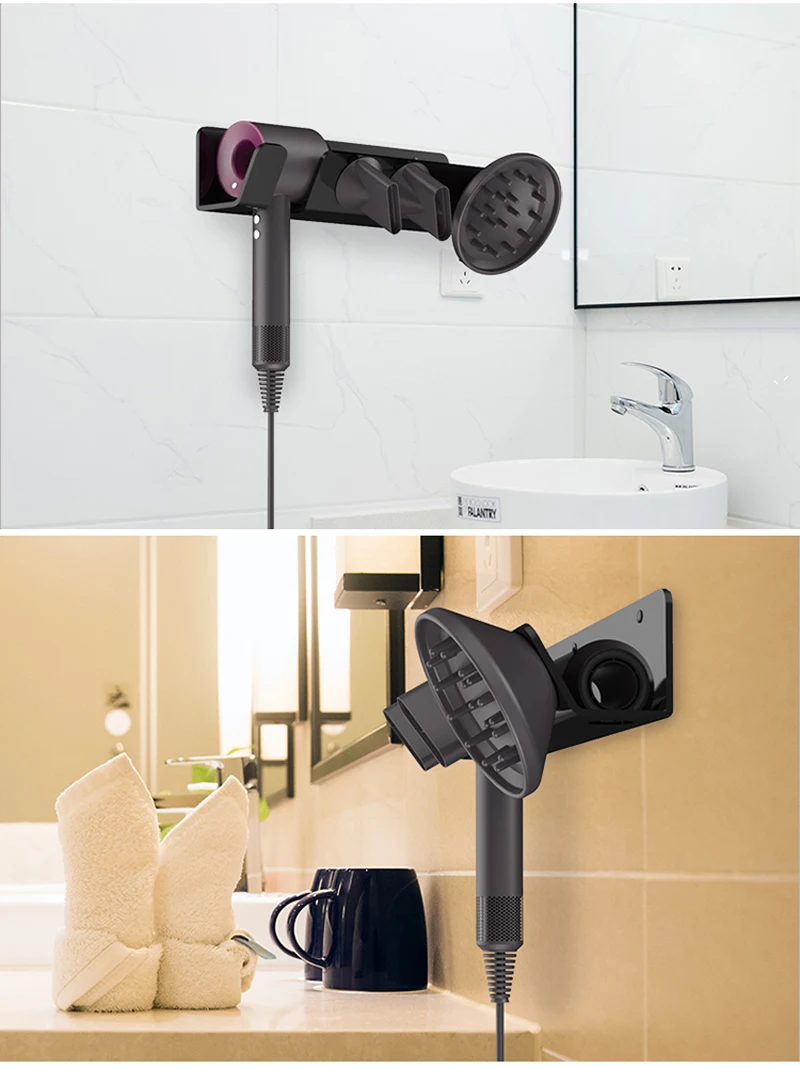 Dyson сверхзвуковой фен для волос настенный держатель, самовосaвающиеся Фены кронштейн для штепсельной вилки, диффузор и сопла Органайзер