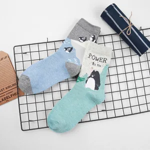 PEONFLY носки с животными из мультфильмов, женские хлопковые пушистые носки с принтом пингвина, теплые носки для пола высокого качества