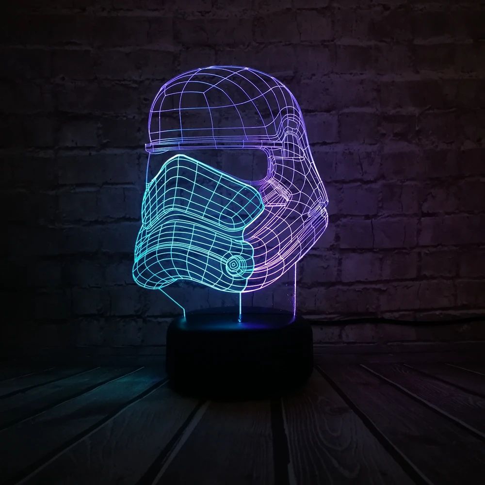 Смешанный цвет мультфильм Звездные войны имперская военная армия 3D лампа