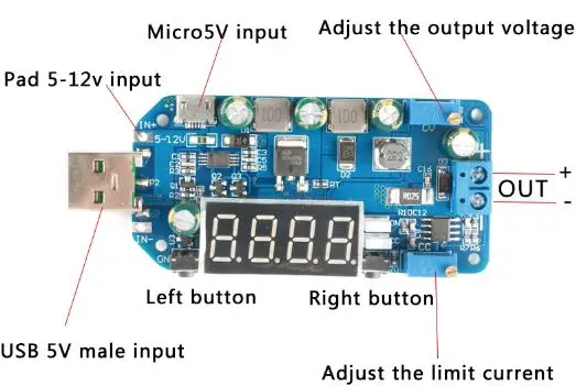 15 Вт Регулируемый USB регулируемый силовой модуль CC CV шаг вверх/вниз комбинированные преобразователи модуль 5 В до 3,3 В 9 в 12 В 24 в 30 в маршрутизатор DP2