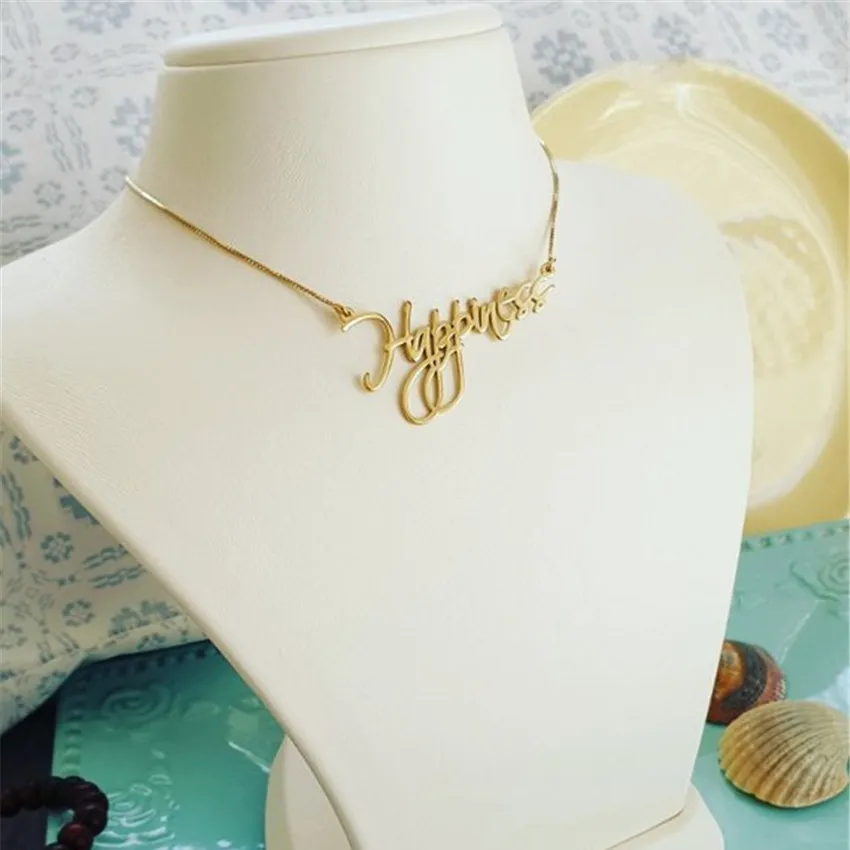 

Цепочка-чокер с золотой коробкой, стильное индивидуальное ожерелье с именем, с табличкой, для рукописного ввода, бижутерия на заказ, подарок...