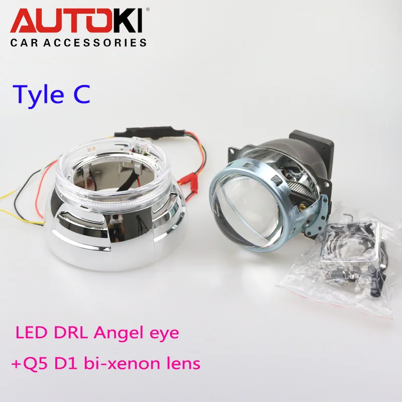 Авто фары для укладки Q5 3 0 дюймов HID Биксеноновая фара Объектив проектора + Led