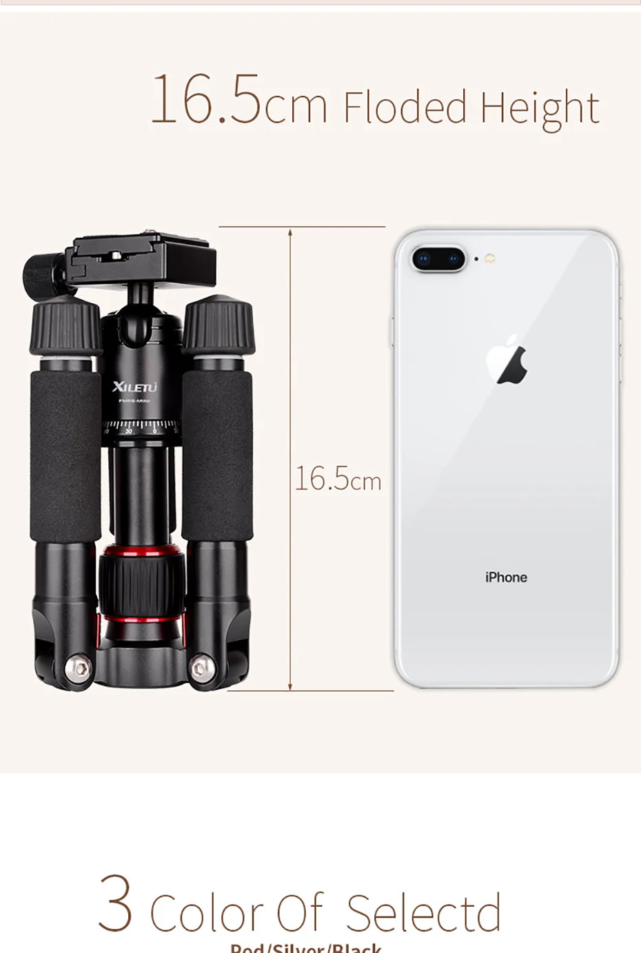 XILETU FM5S Alluminum Настольный Трипод легкий туристический Стенд мини-штатив с шаровой головкой 360 градусов для цифровой камеры DSLR